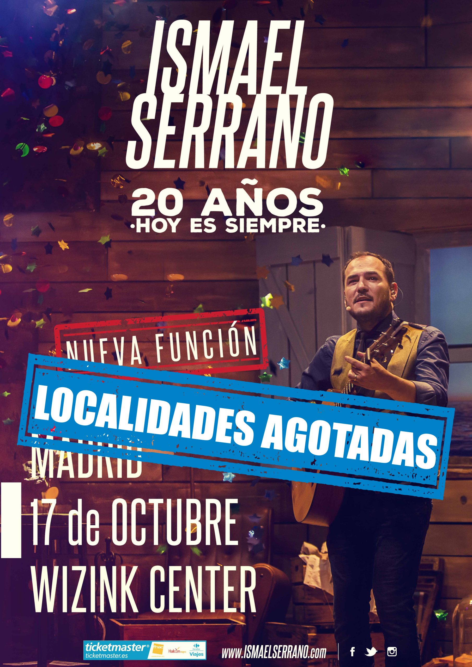 Madrid Localidades Agotadas en cartel Ismael Serrano. Madrid localidades agotadas